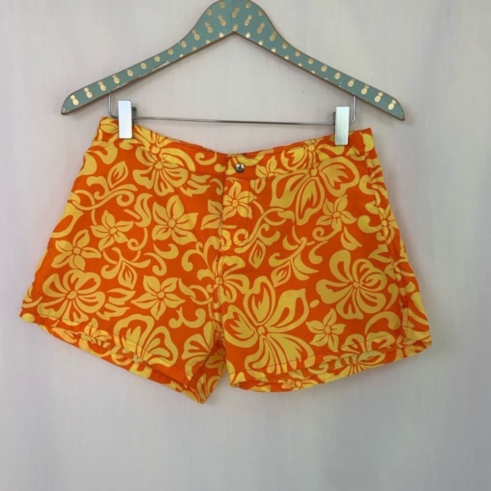 Steve & Barrys Swimwear Women's Boy Shorts Size Small Microfiber Orange
